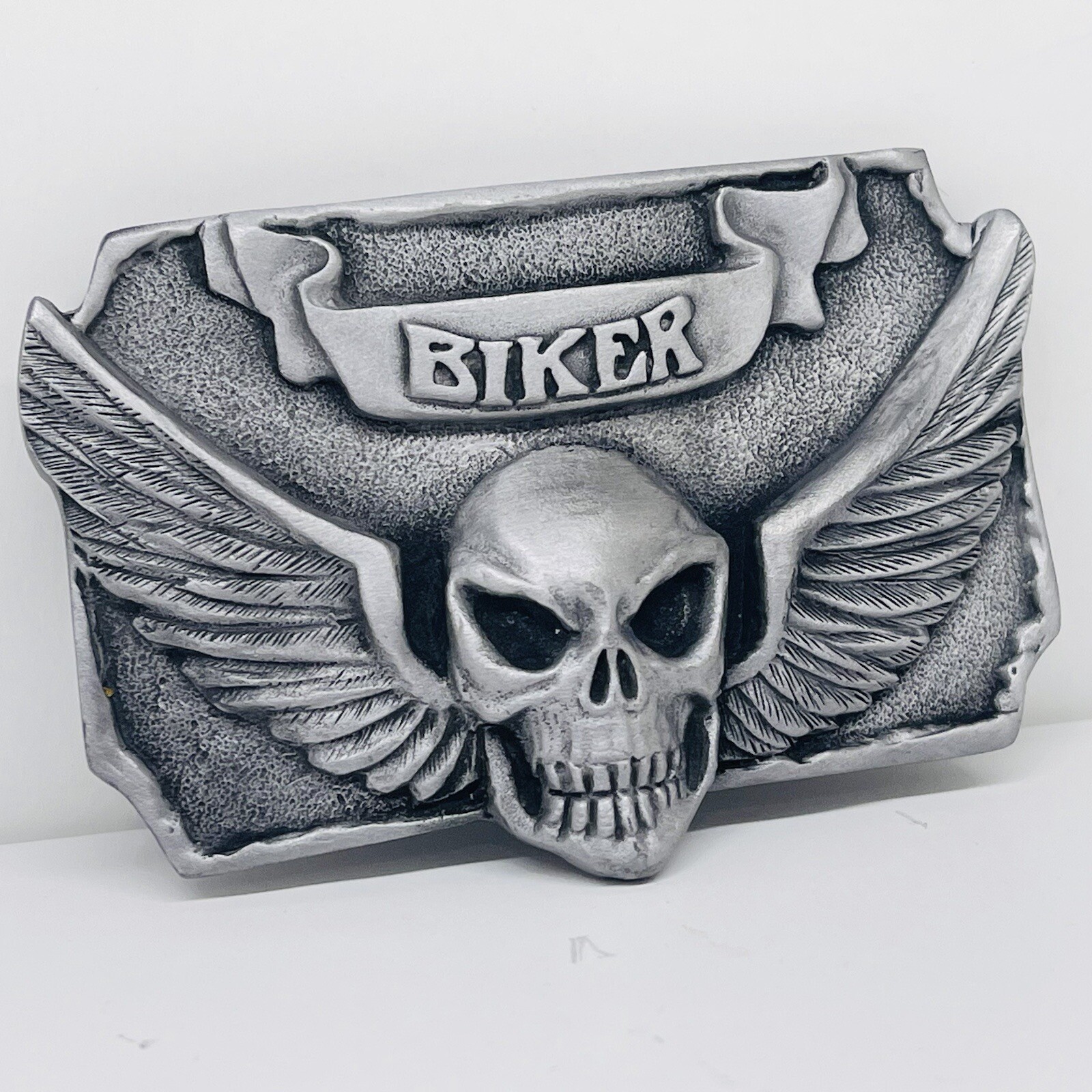 Vintage EASYRIDERS BIKER Metal Belt Buckle SKULL WINGS Chopper Bike Motorcycles