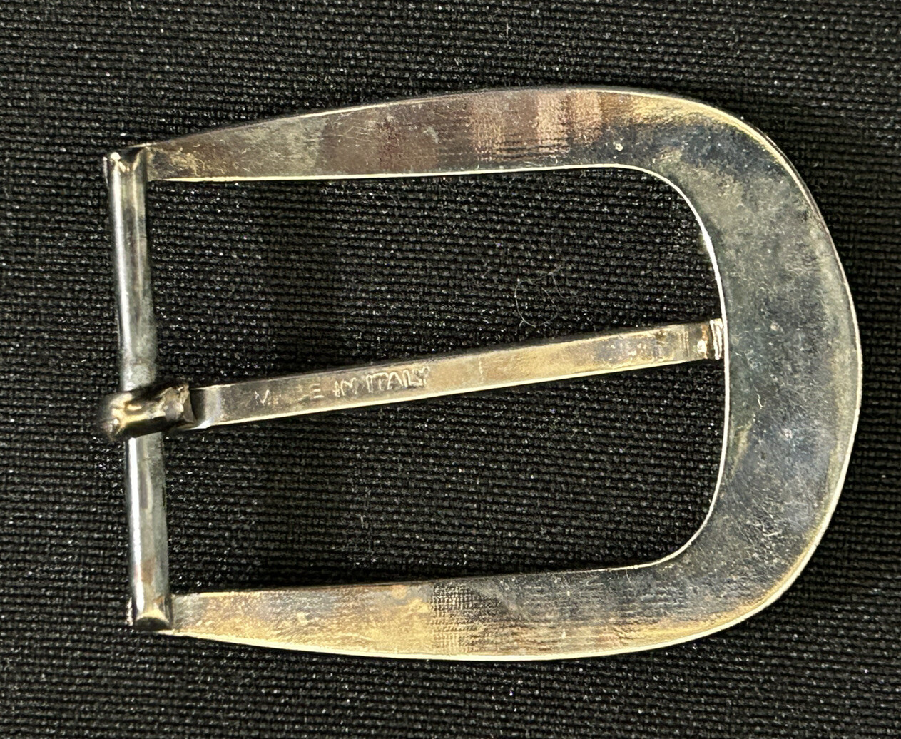 Silver With Copper Faceted Sides Mixed Metal Belt Buckle Vintage 2&Prime; W