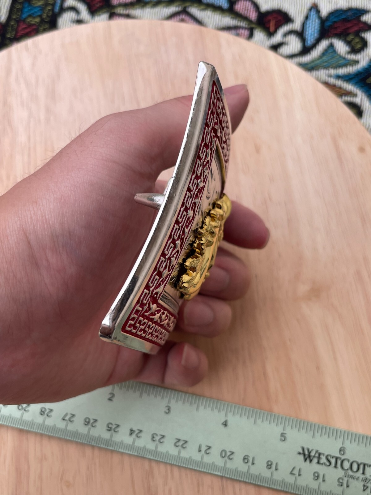 Western Buckle Gold Silver Red Horse Head Cowboy Buckle Fit 2 » Hebilla Vaquero