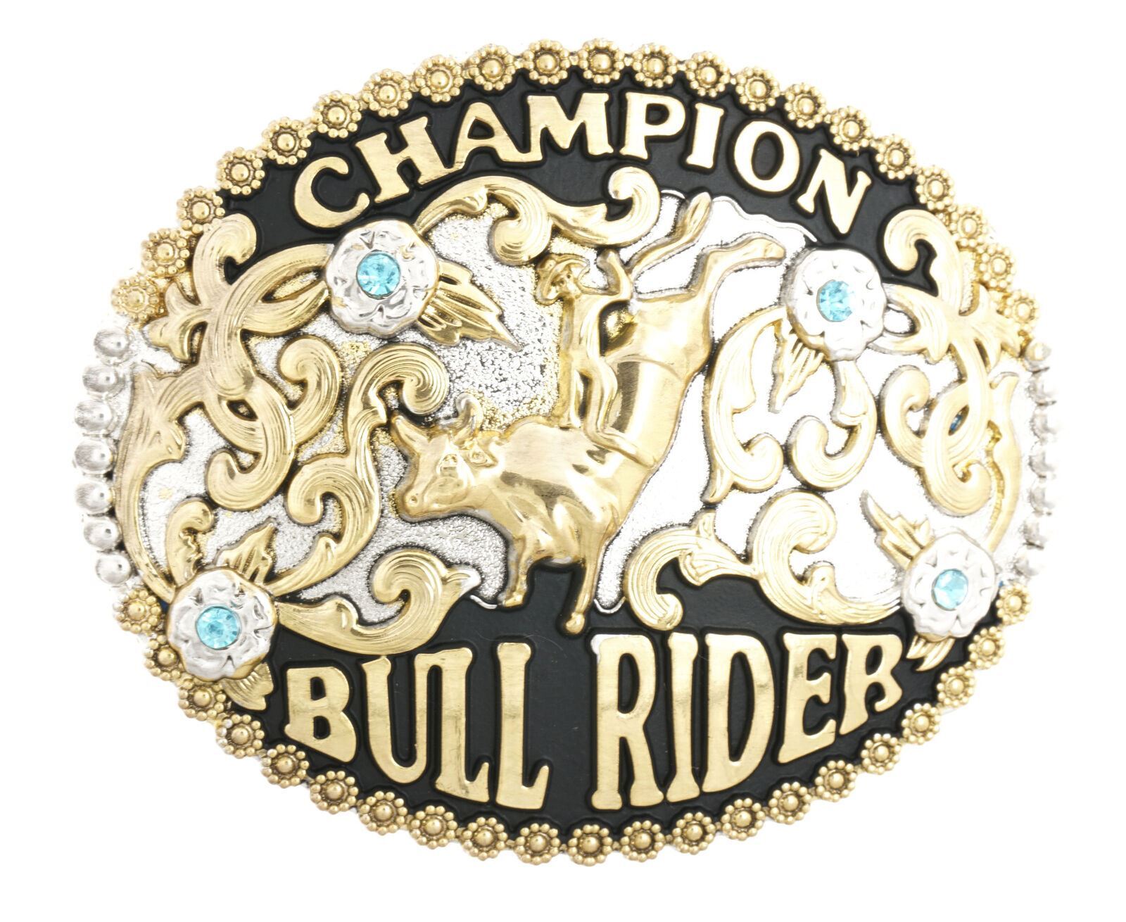 Champion Cowboy Bull Rider Western Metal Belt Buckle