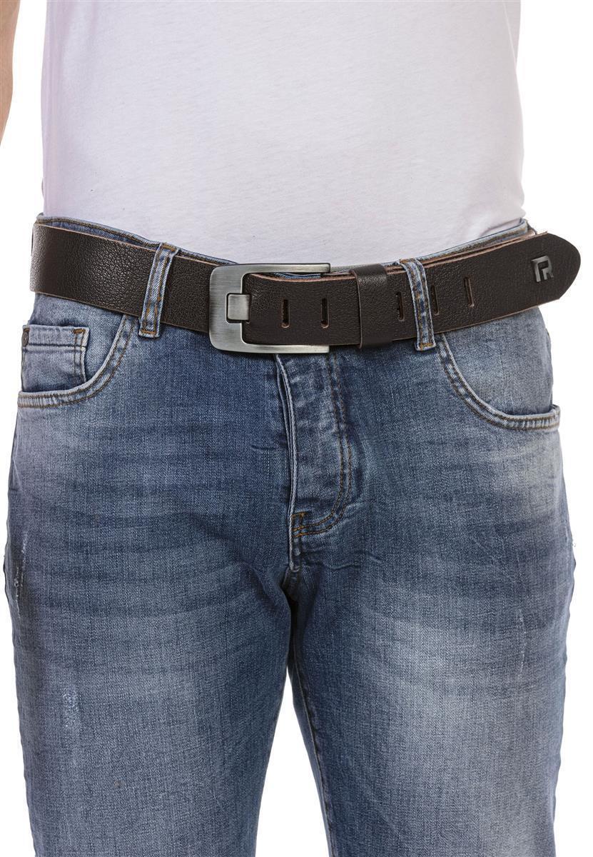 Redbridge men&rsquo;s belt leather belt 100% real leather premium belt brown-1 Brown-1