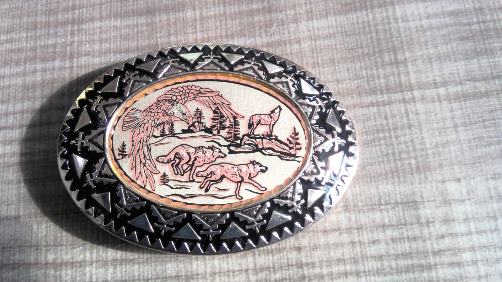 Howling Wolf(s)/Eagle Western Belt Buckle Silver Cowboy/Biker Metal Men L@@K!