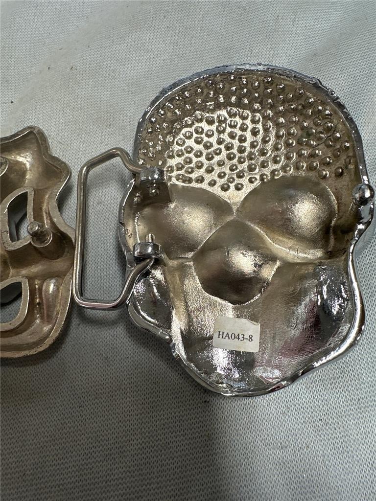 Two Vintage Skull Belt Buckles, Very Unique