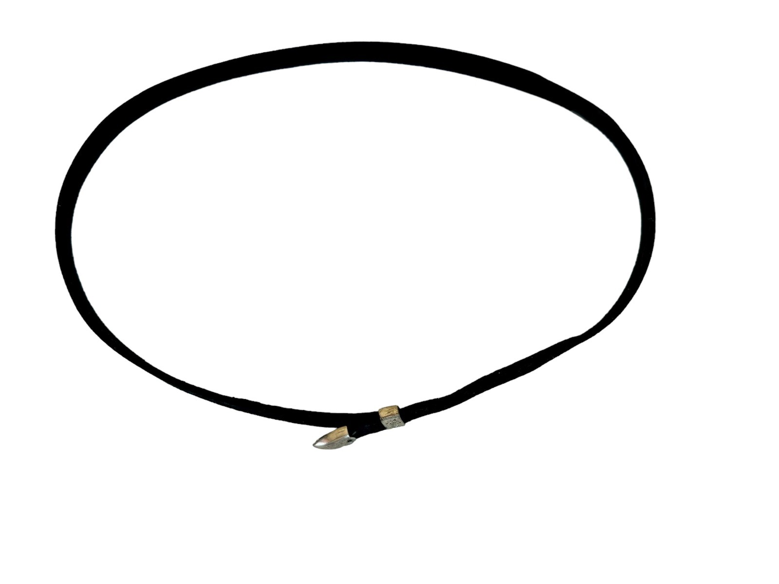 Vogt Vintage 2 Piece Sterling Silver Black Leather Hat Band