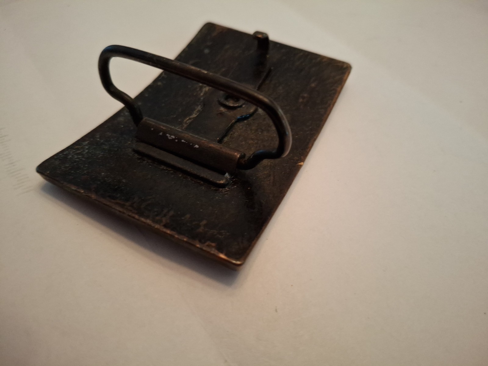 Vintage Lee Jeans Belt Buckle Brass Tone Raised Logo Rectangle 2&Prime; X 3&Prime;