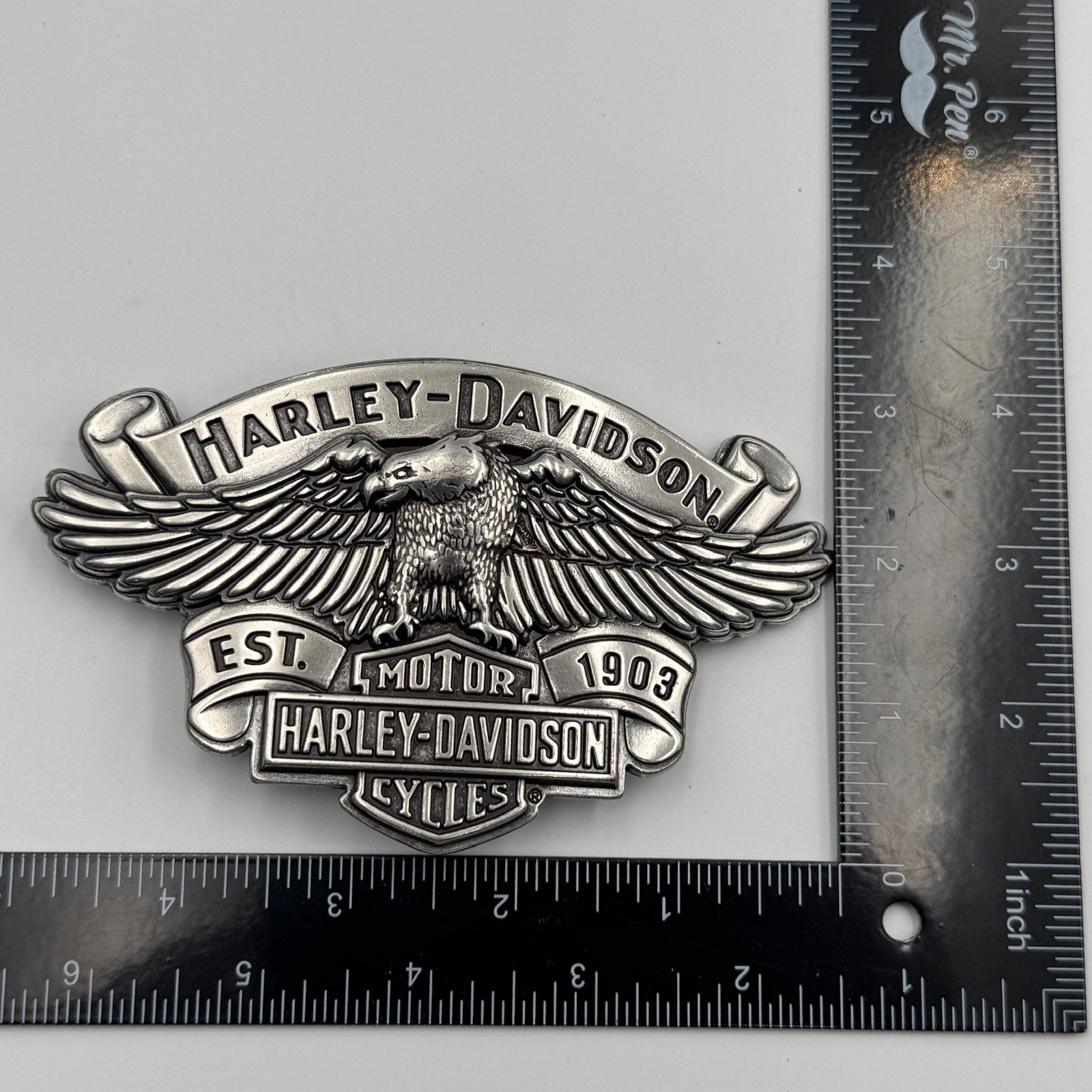 Harley-Davidson 2008 Eagle Bar & Shield Belt Buckle Silver 99401-09VM Biker Mens