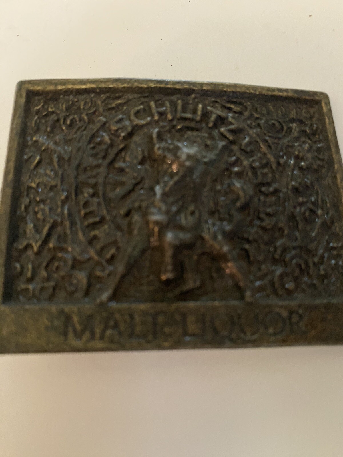 Vintage Schlitz Malt Liquor Bull Metal Belt Buckle