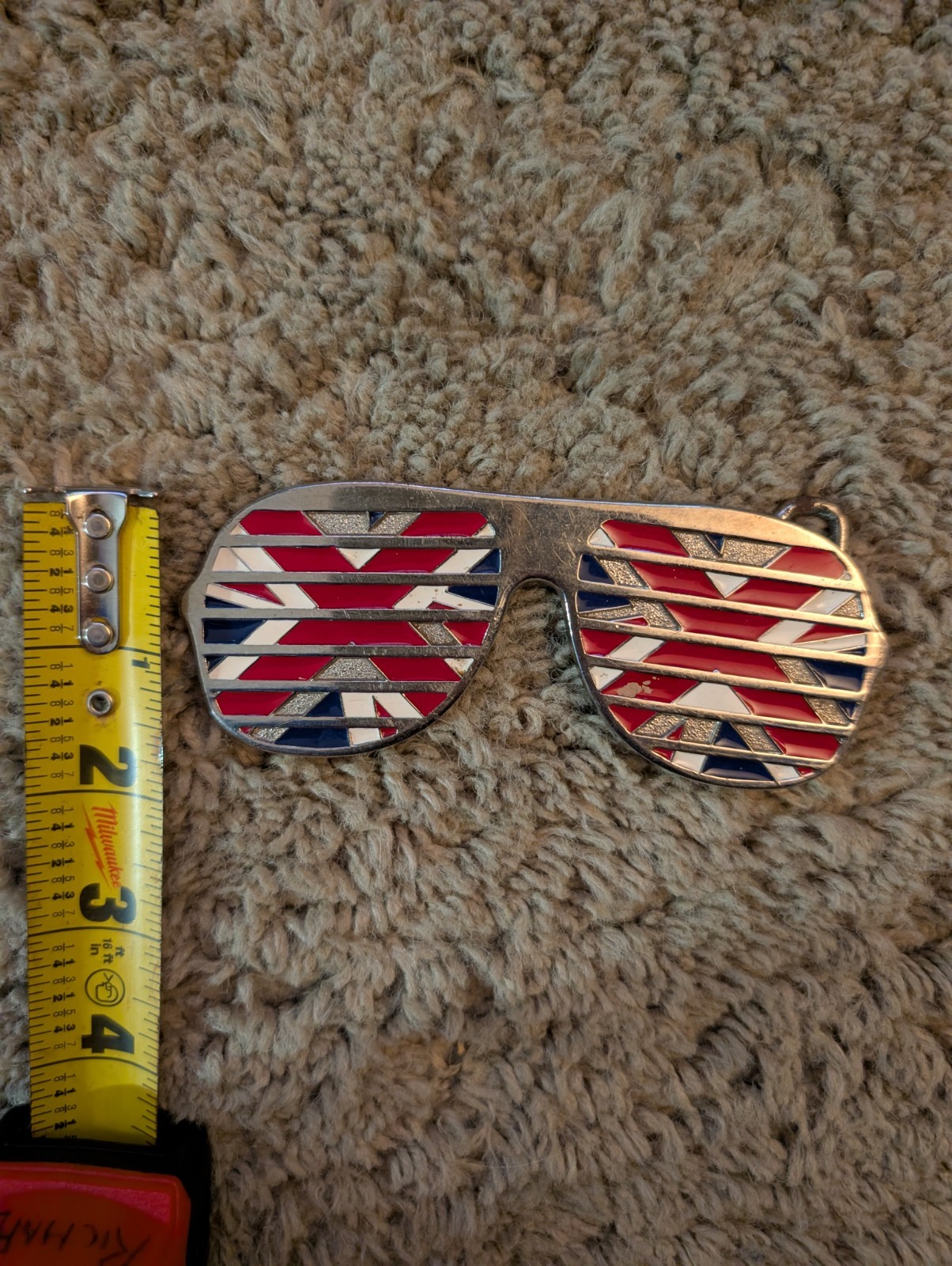 British Flag Sunglasses Belt Buckle, Union Jack Sunglasses Belt Buckle