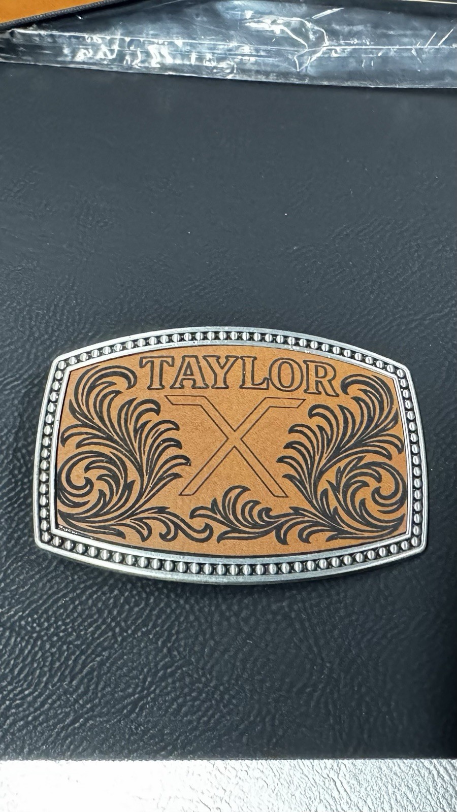 Custom Personalized Belt Buckle with Name Or Logo Engraved On Leatherette New 2