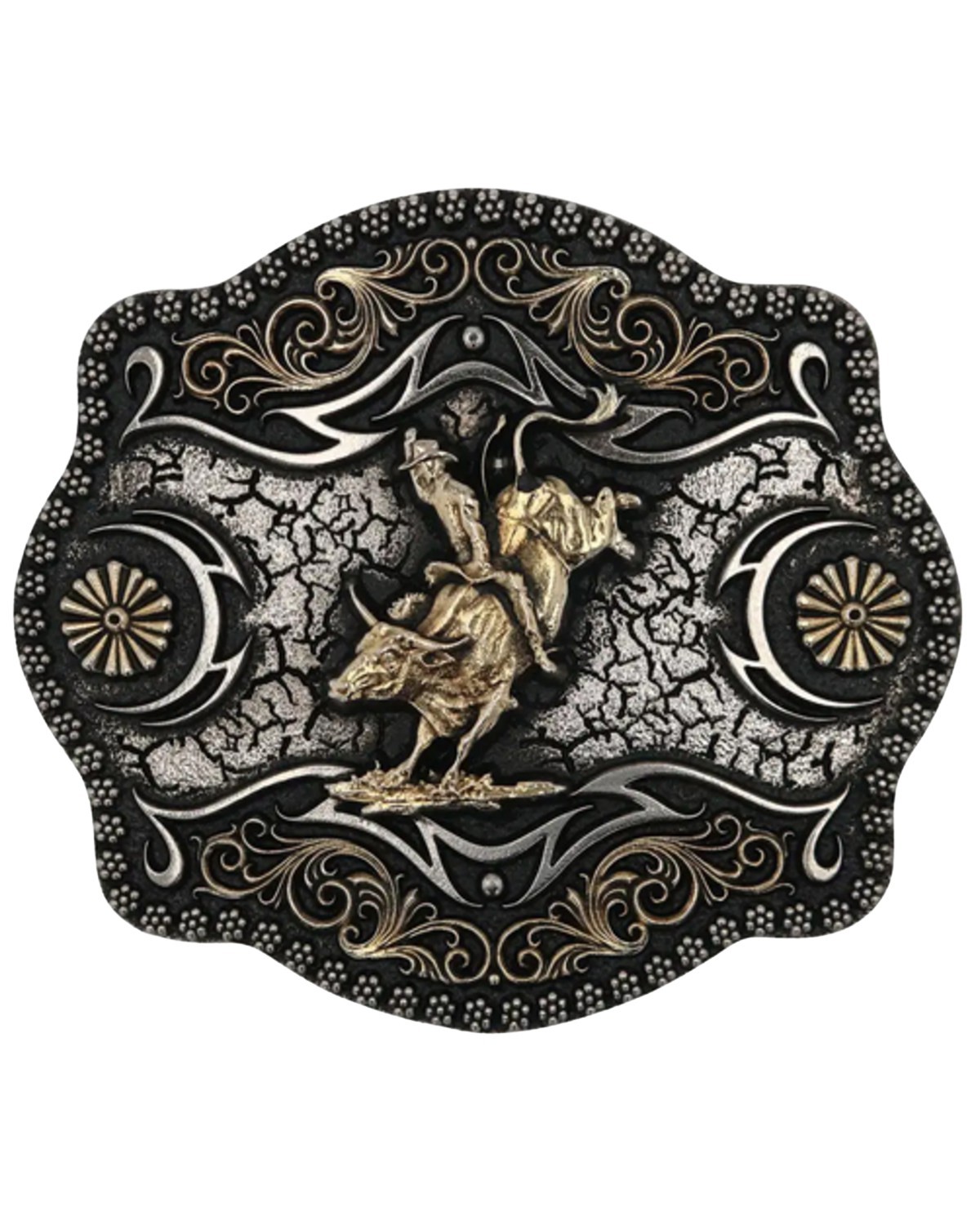 Montana Silversmiths Men&rsquo;s Men'S A-Blaze Filigree Framed Bull Rider Belt No
