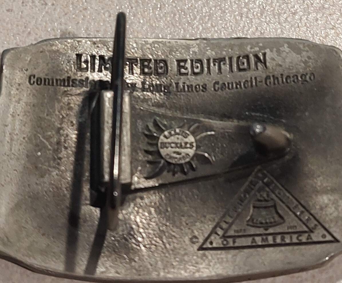 Vintage Lewis of Chicago Telephone Industry Belt Buckle 100 Years 1876-1976 USA
