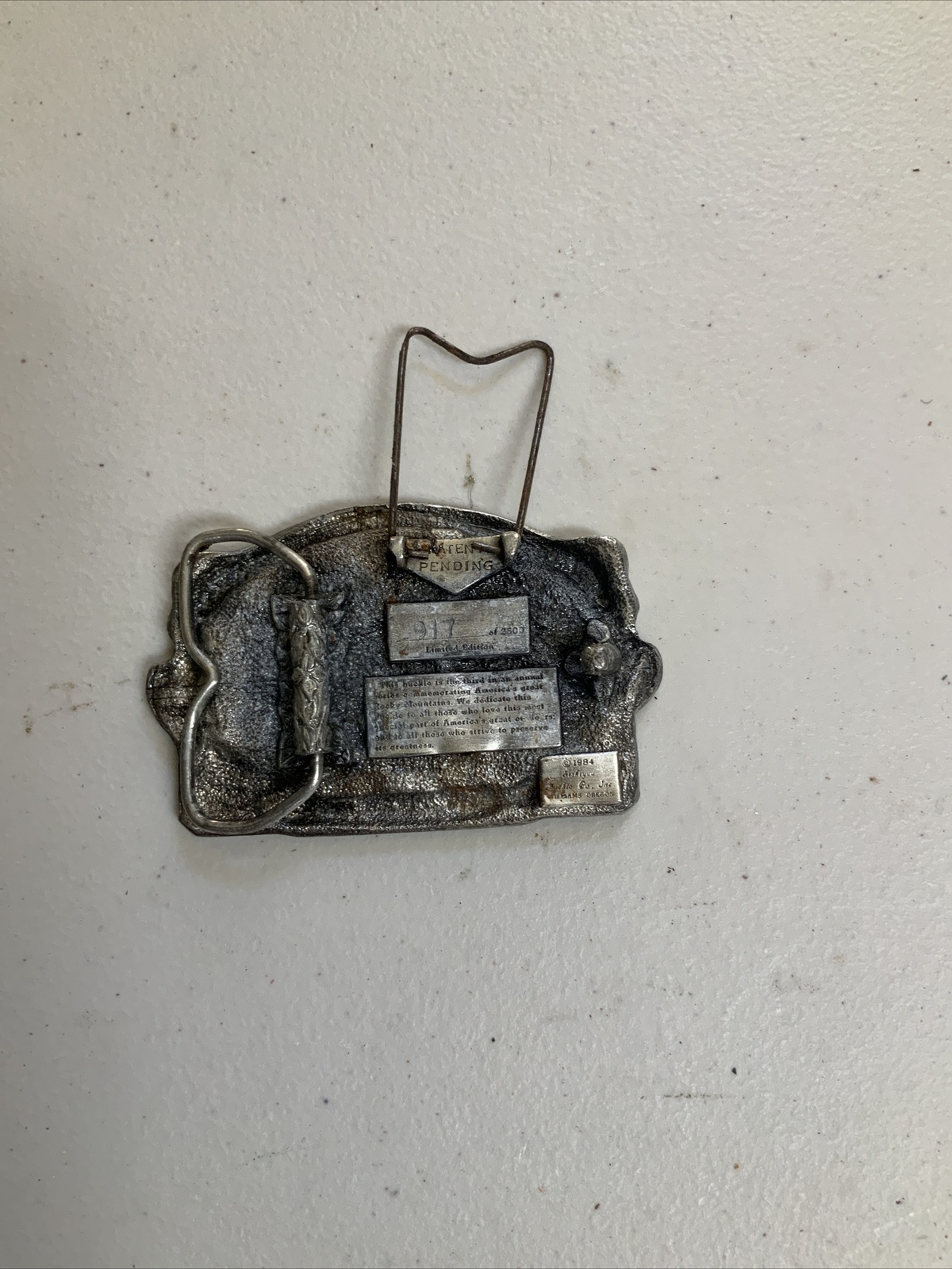 Rare 1984 Siskiyou The Rocky Mountains Commenative Pewter Belt Buckle Ltd Ed