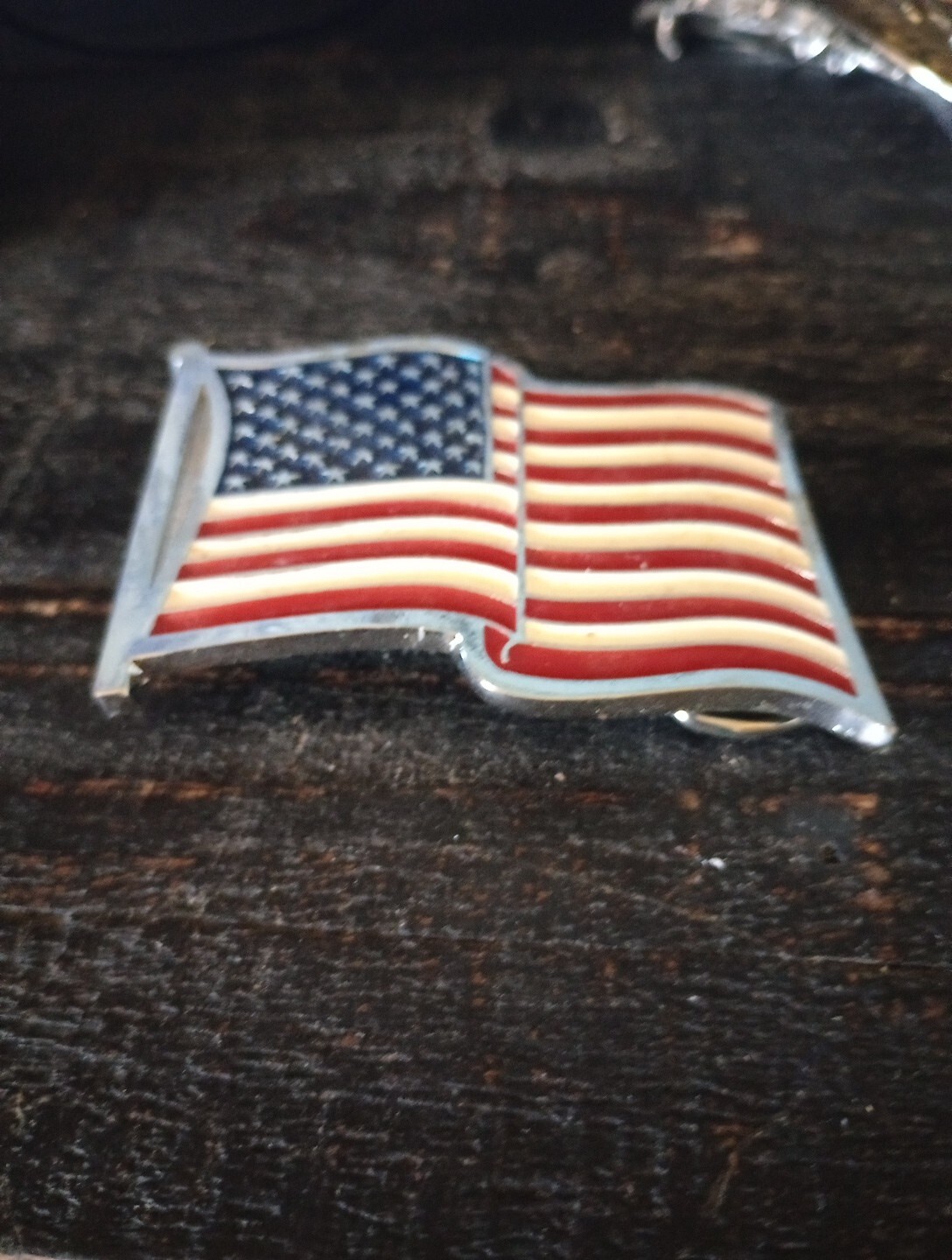 USA United States Of America Flag Belt Buckle Metal Painted Enamal USA PATRIOTIC