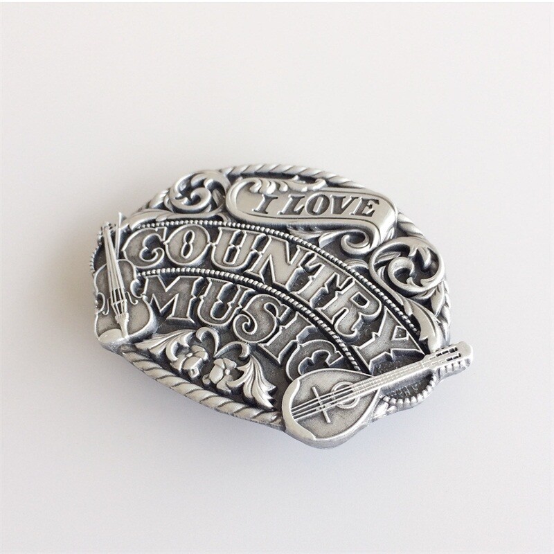 Antique Silver Western Wildlife Country Music Belt Buckle also Stock in the US