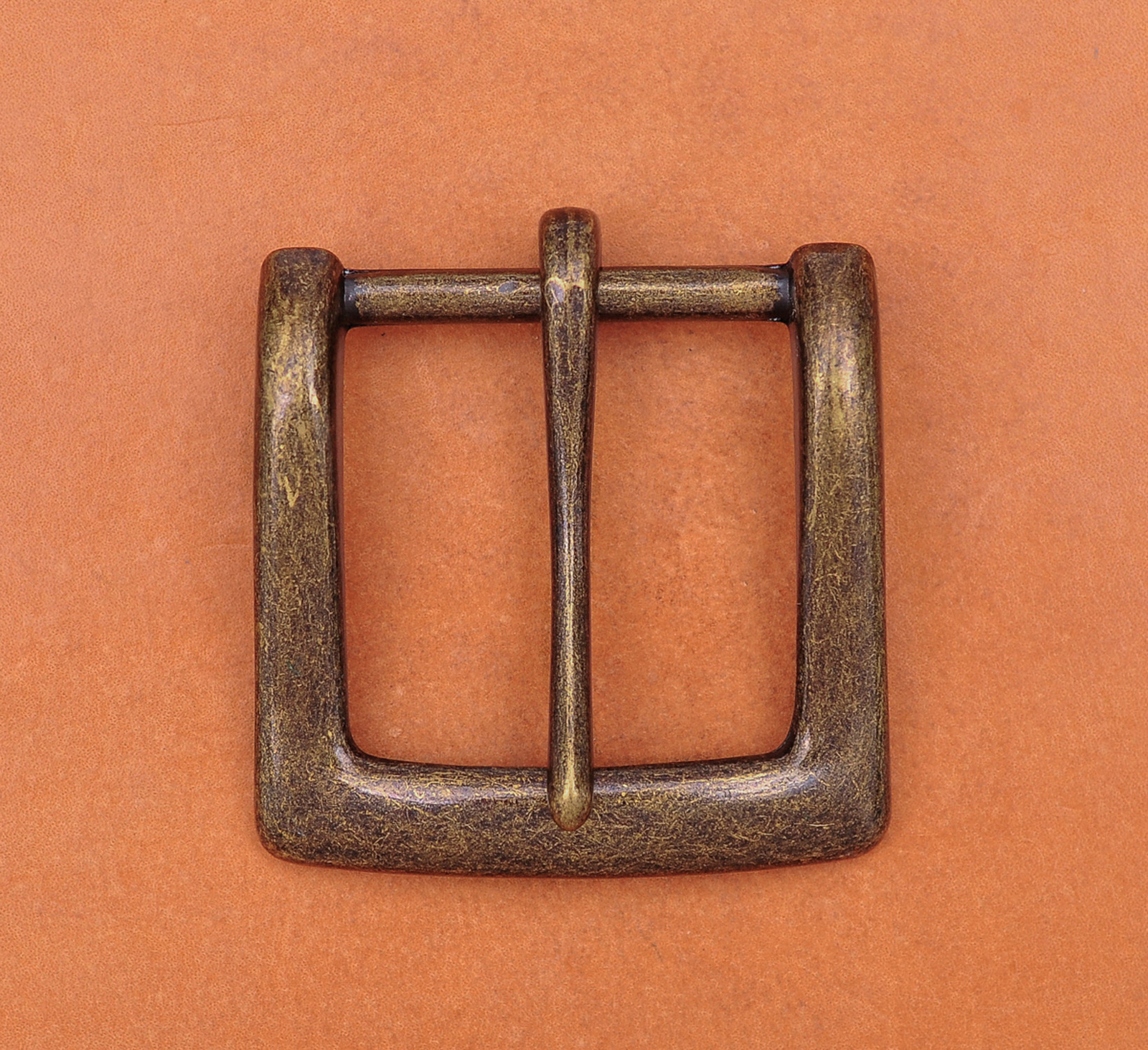 40mm Retro Brass Two-tone Heavy Square Single Metal Prong Pin Clips Belt Buckle
