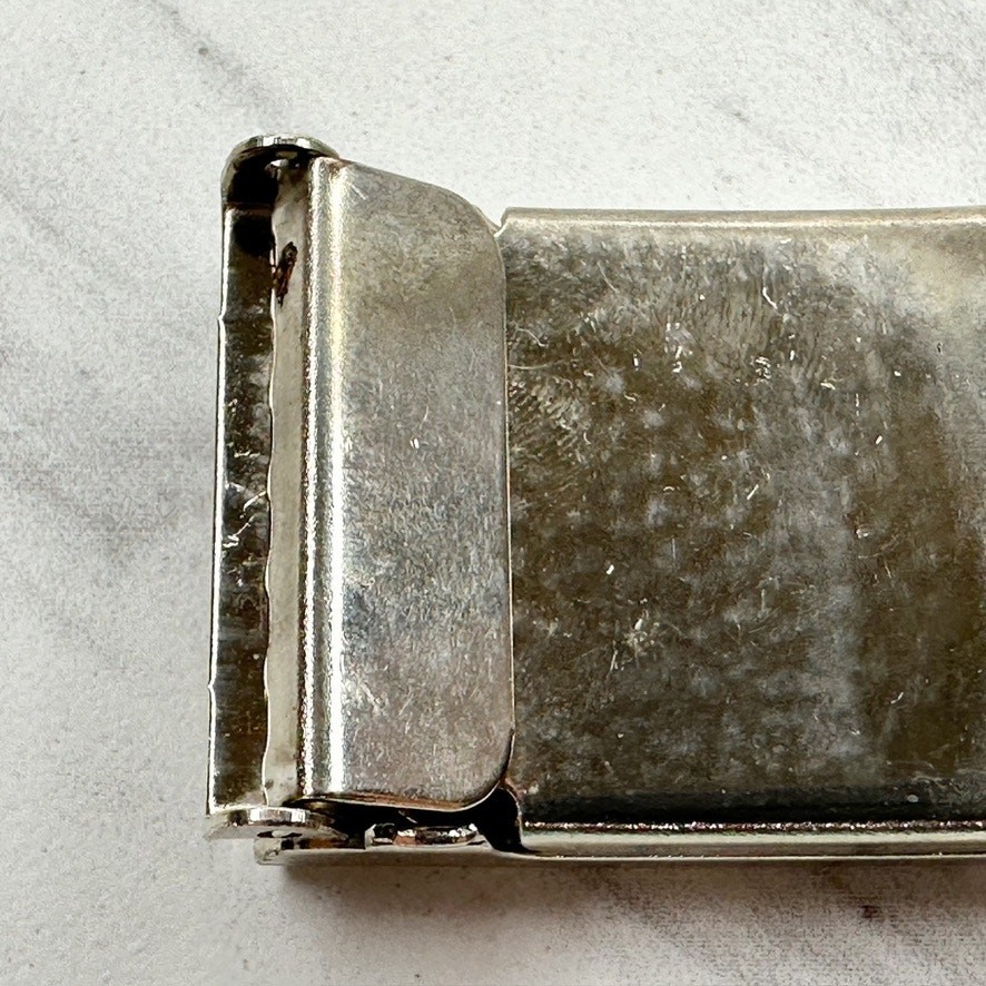 Silver Tone Web Clamp Military Style Slide Belt Buckle Simple Basic Unisex