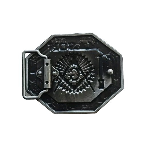 Mason Masonic Freemason Freemasonry Metal Belt Buckle NEW Black and Silver