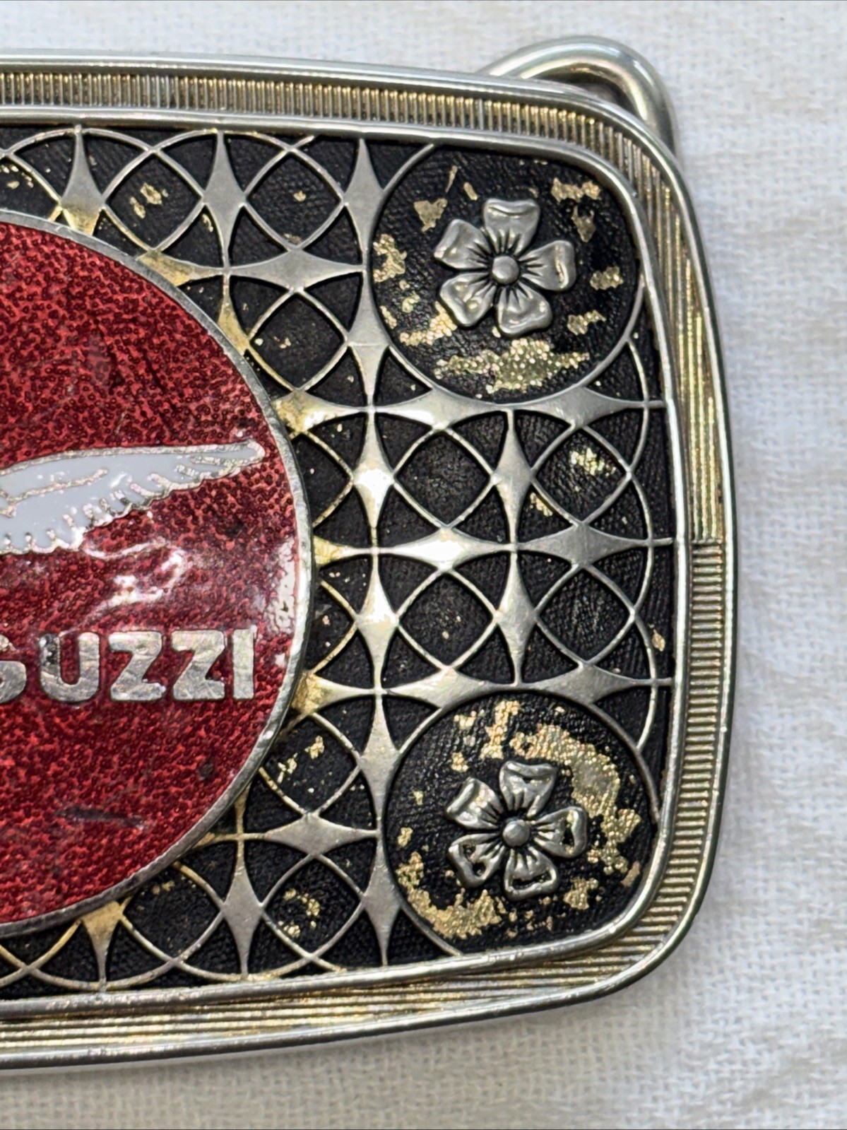 MOTO GUZZI MOTORCYCLE BELT BUCKLE-Vintage
