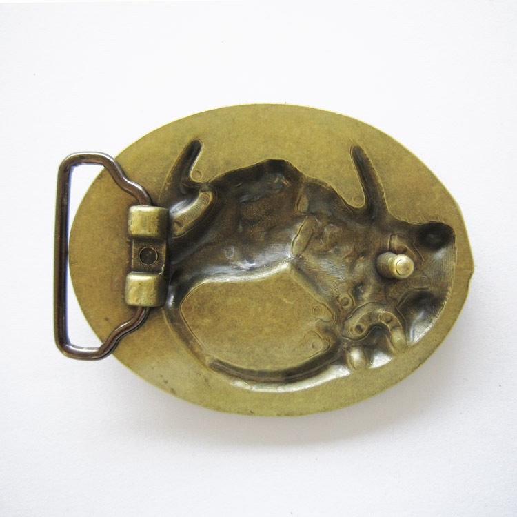 Antique Bronze Plated Western Horse Horseshoe Belt Buckle
