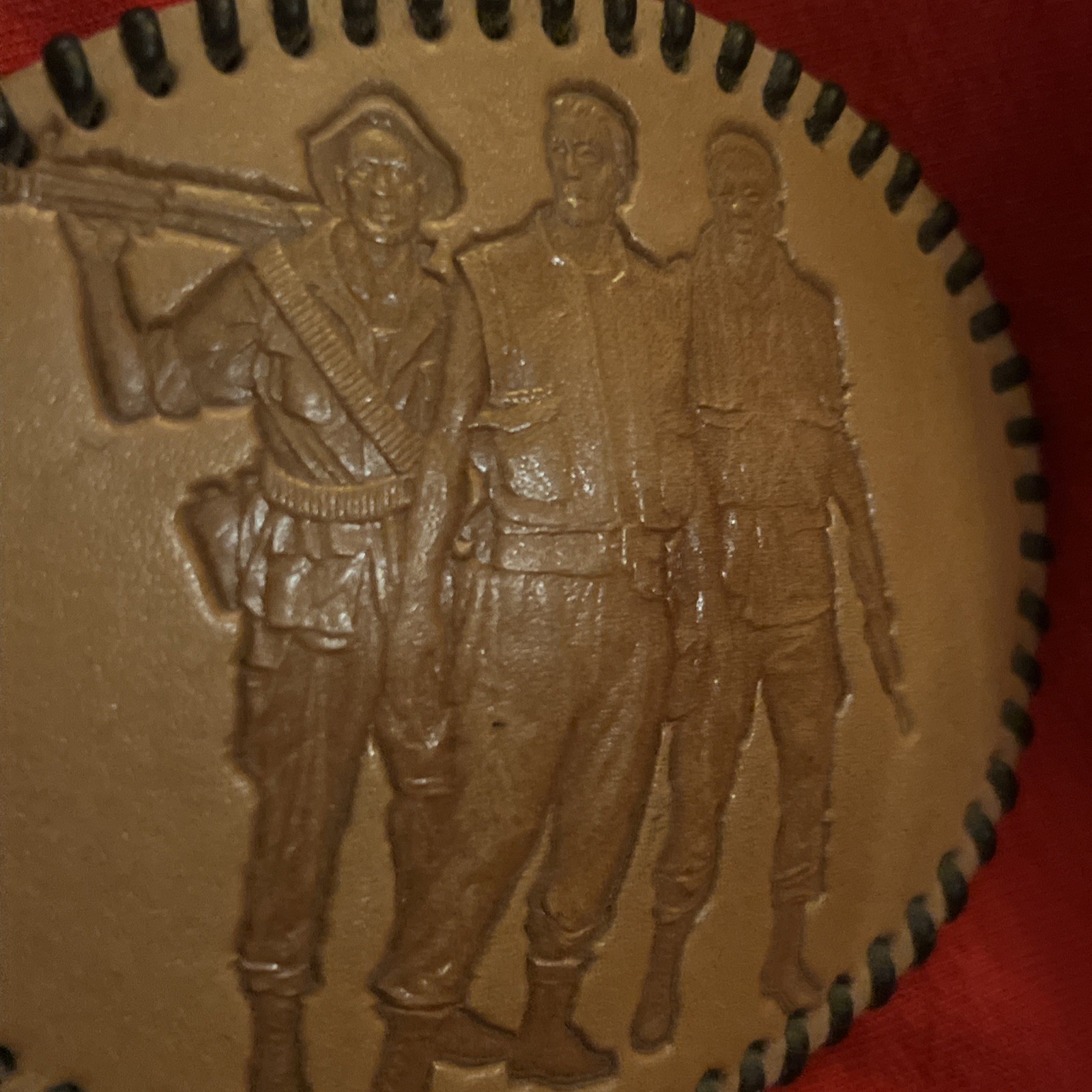 Vintage Leather Military Soldiers Belt Buckle Viet Nam Veterans Marines Army