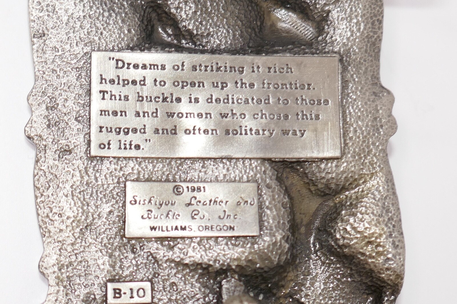 Siskiyou 1981 Arroyo Grande Dreams Of Striking It Rich Metal Belt Buckle #B-10