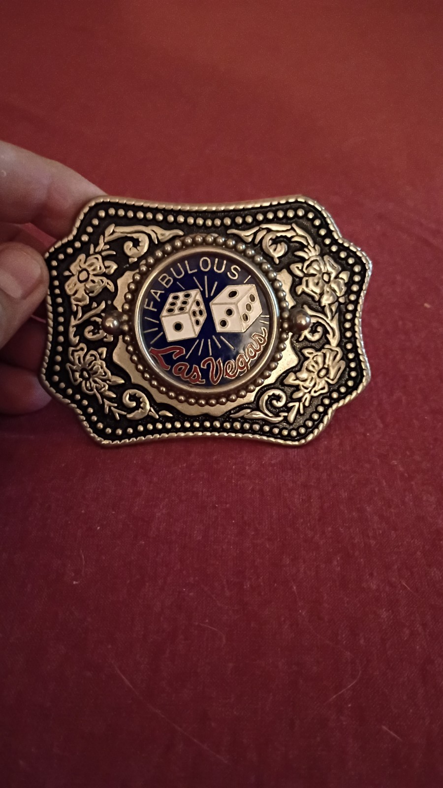 Rare Vintage Circus Circus Las Vegas Gambling Dice Country Western Belt Buckle