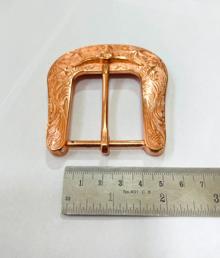 Western Rose Gold buckle – Cowboy Cowgirl Unisex Vintage Buckle Rose Gold 40mm