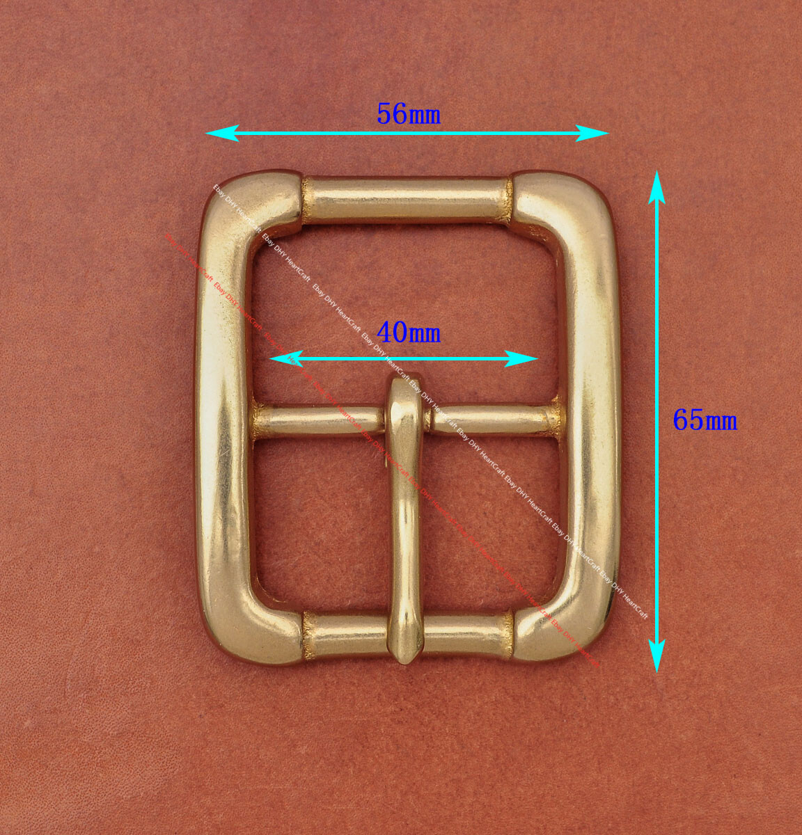 40mm HEAVY DUTY SOLID BRASS COWBOY CENTER BAR BELT BUCKLE LEATHERCRAFTS HARDWARE