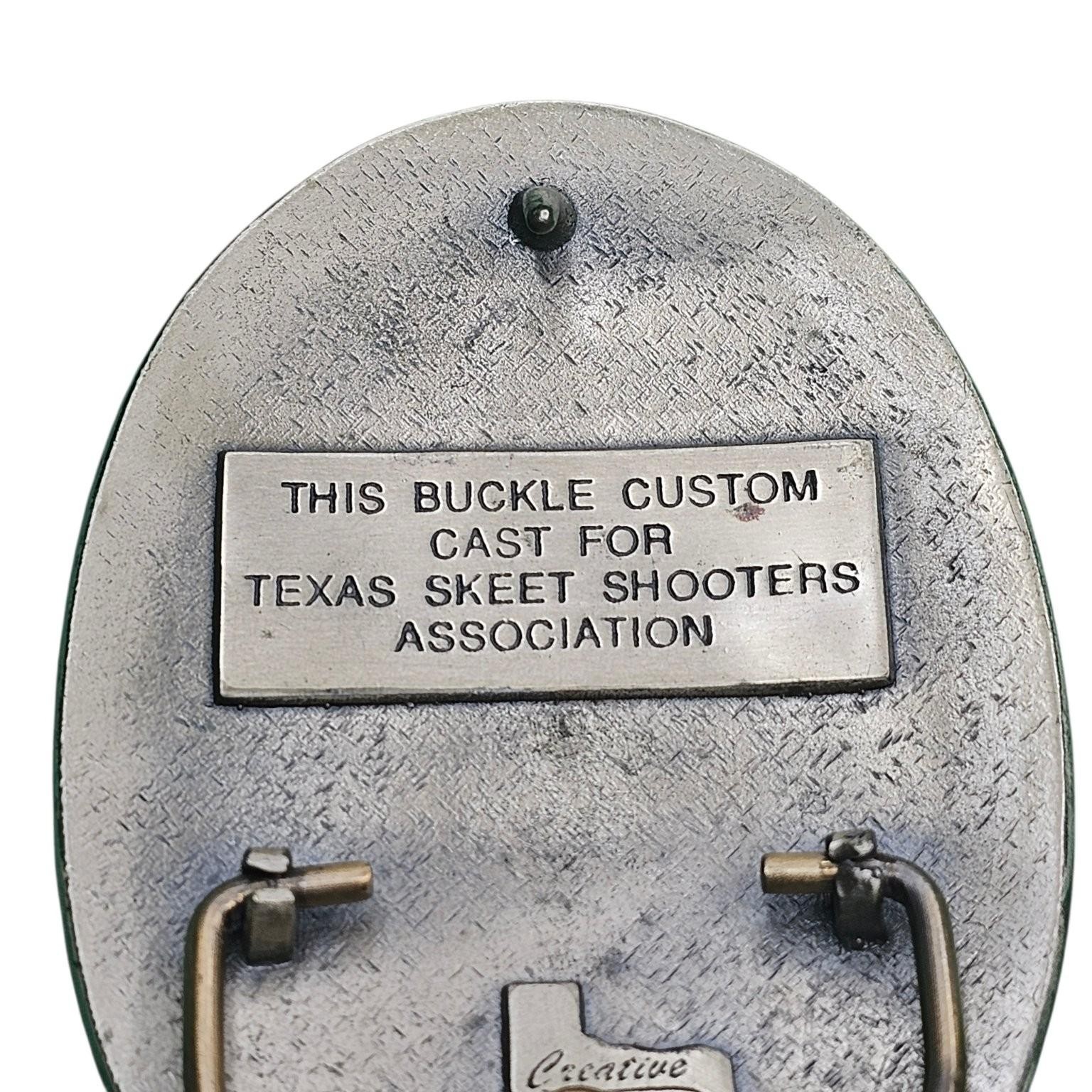 Texas Skeet Shooters Association Belt Buckle Silver 2000