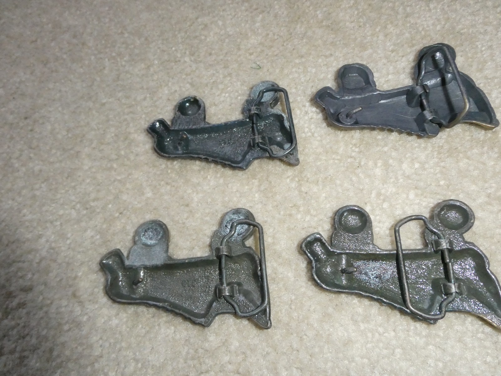 Lot of 4 Vintage Brass Roller Skates Belt Buckles 3 1/2&Prime; Wide #2