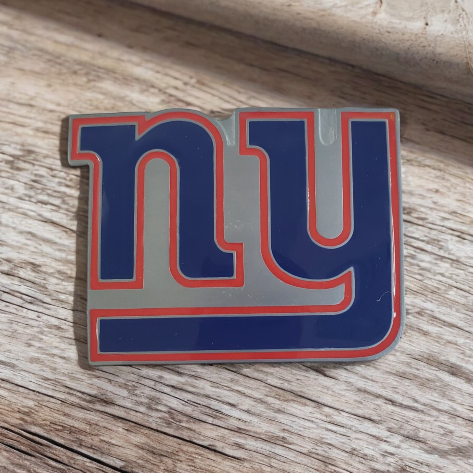 New York Giants Vintage Belt Buckle Pewter Enamel NFL Logo Football NEW