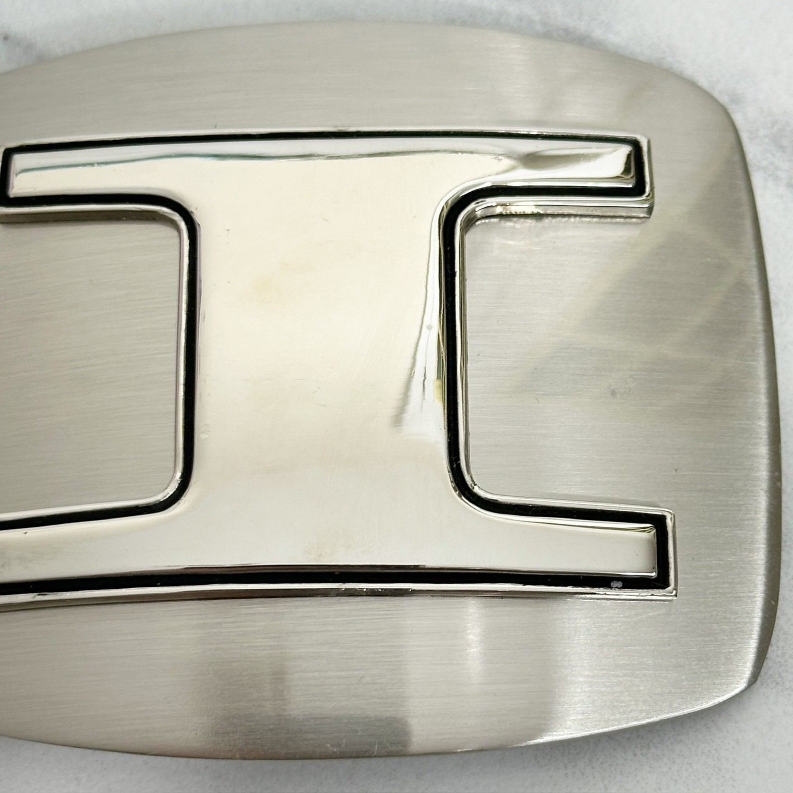 I Letter Initial Monogram Silver Tone Belt Buckle 3.16&Prime; x 2.78&Prime;