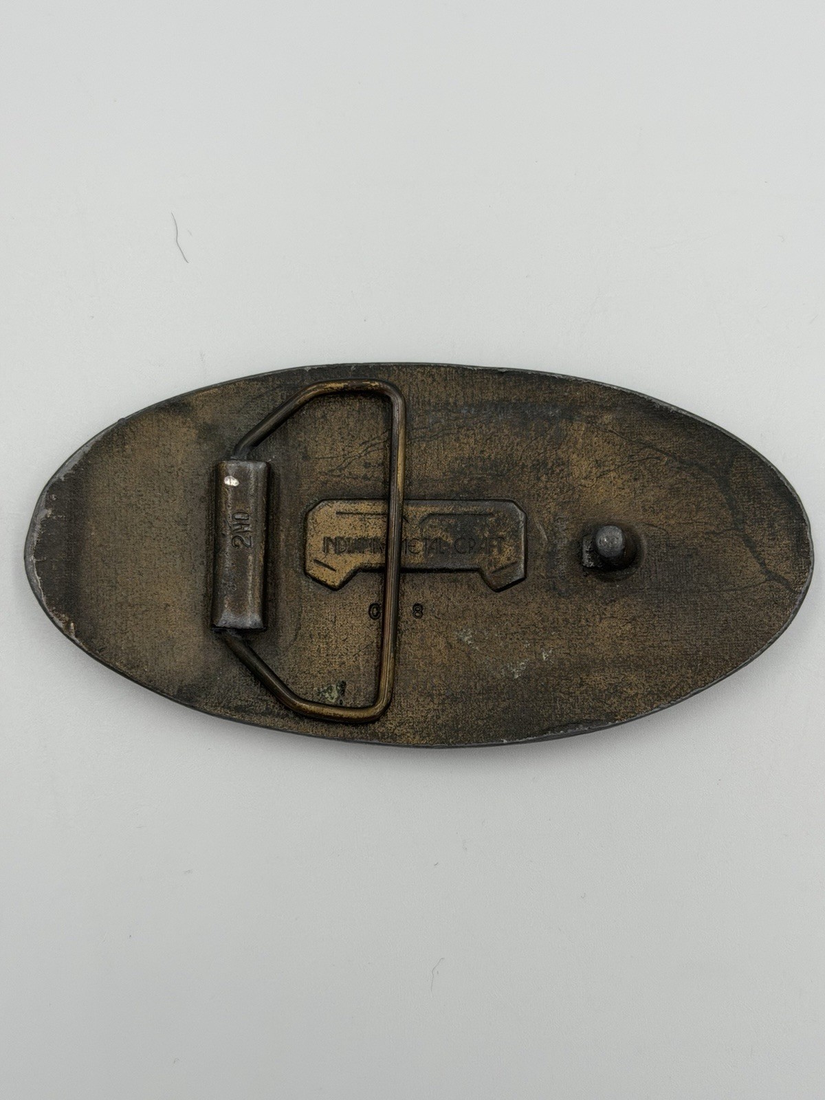 Chevrolet Oval Logo Metal Plate Belt Buckle Bronze Antique Finish Fits 2in