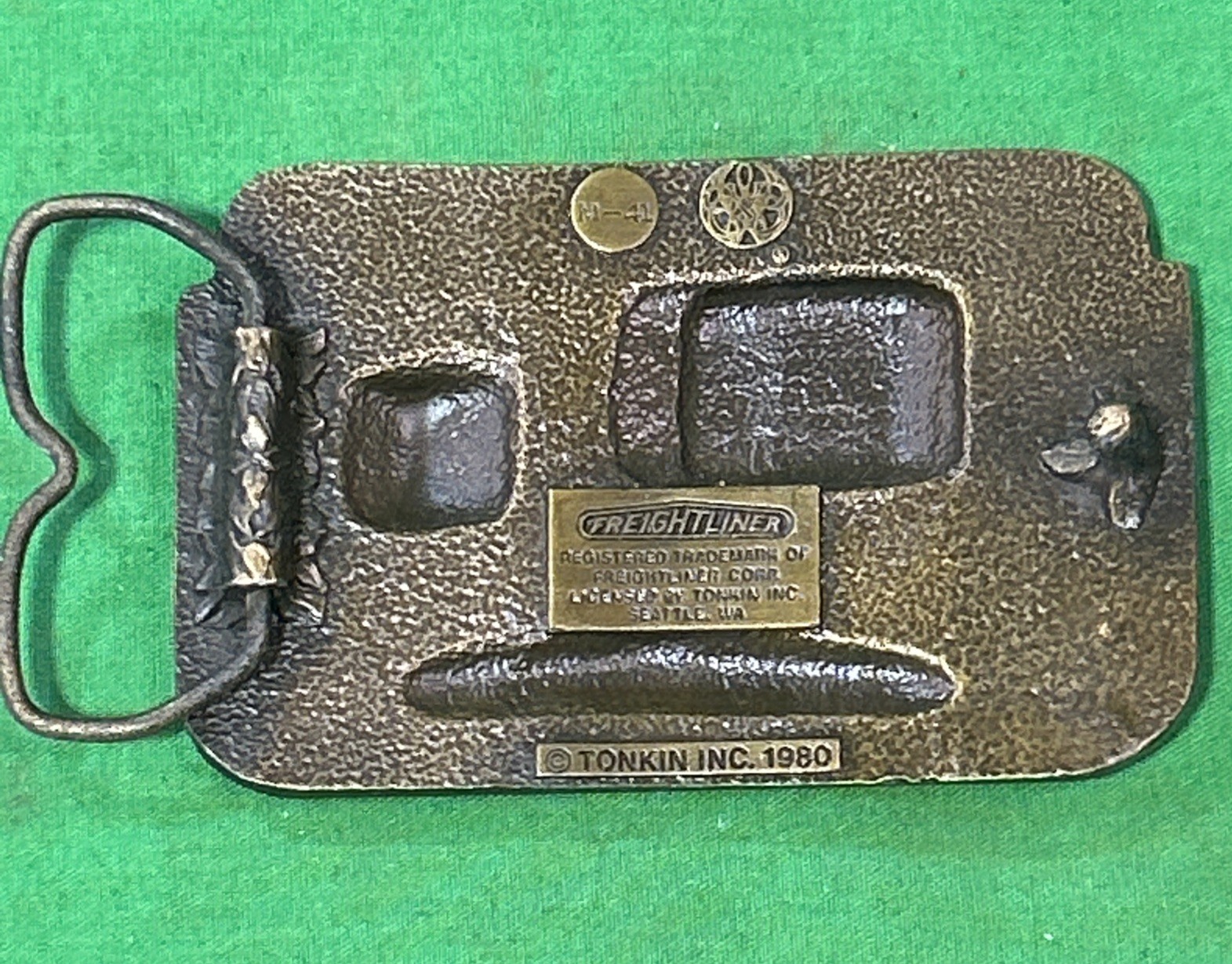 Vintage 1980 Freightliner Semi Truck Belt Buckle Tonkin Inc Metal M 41