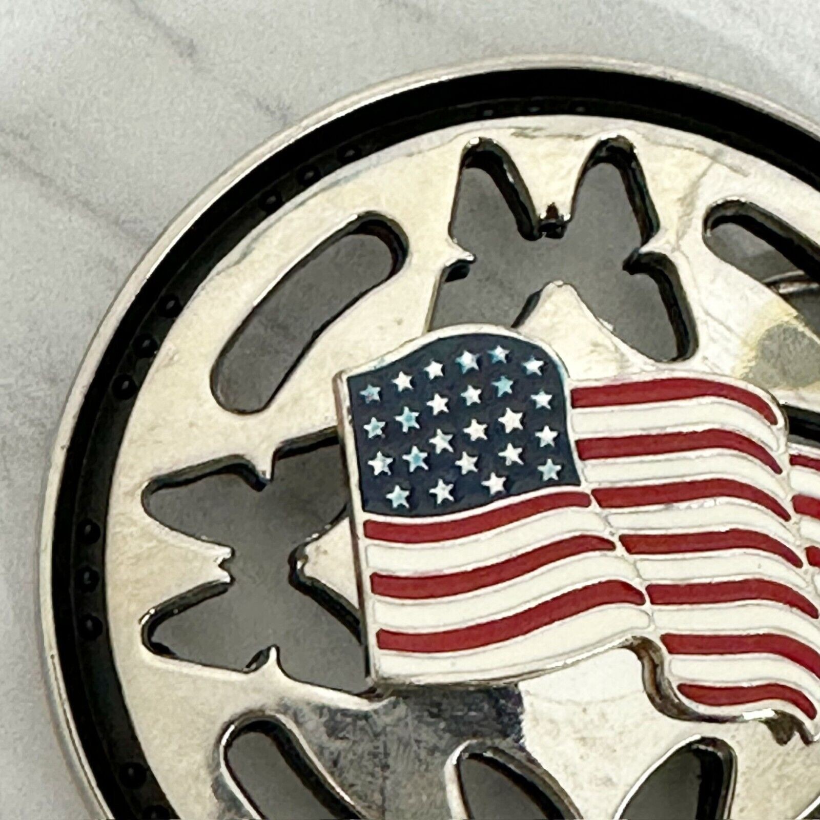 American Flag Butterfly Spinning Fidget Belt Buckle Novelty – 3.44&Prime;