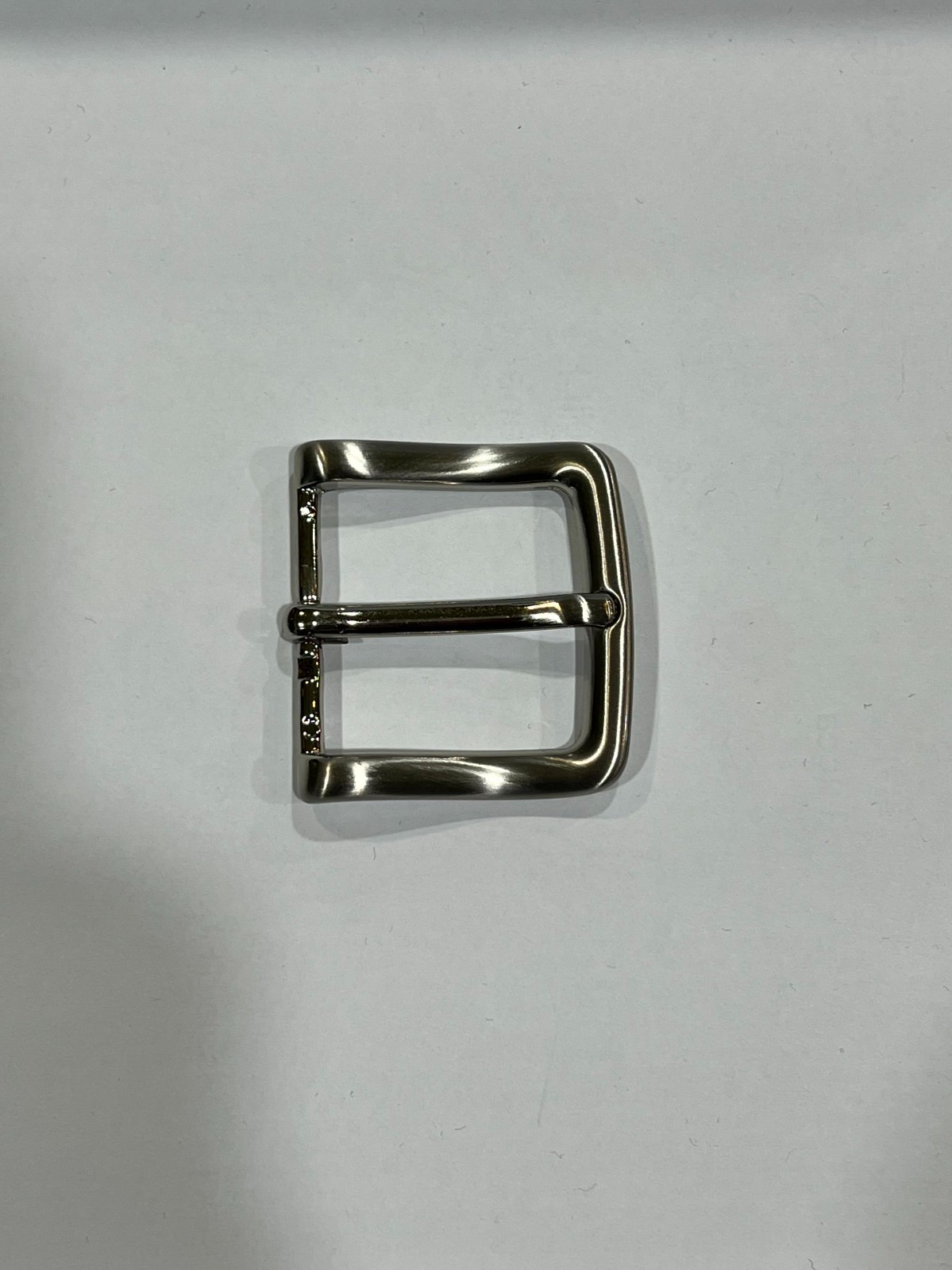 Solid Brass Satin Nickel Belt Buckle Made in Italy Fits 1.57&Prime; Belt Strap