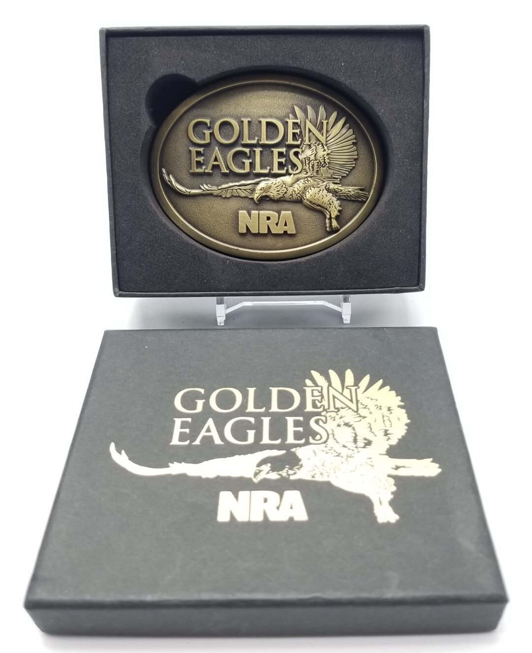 NRA 2013 Golden Eagles Limited Edition Belt Buckle With Box NEW No papers