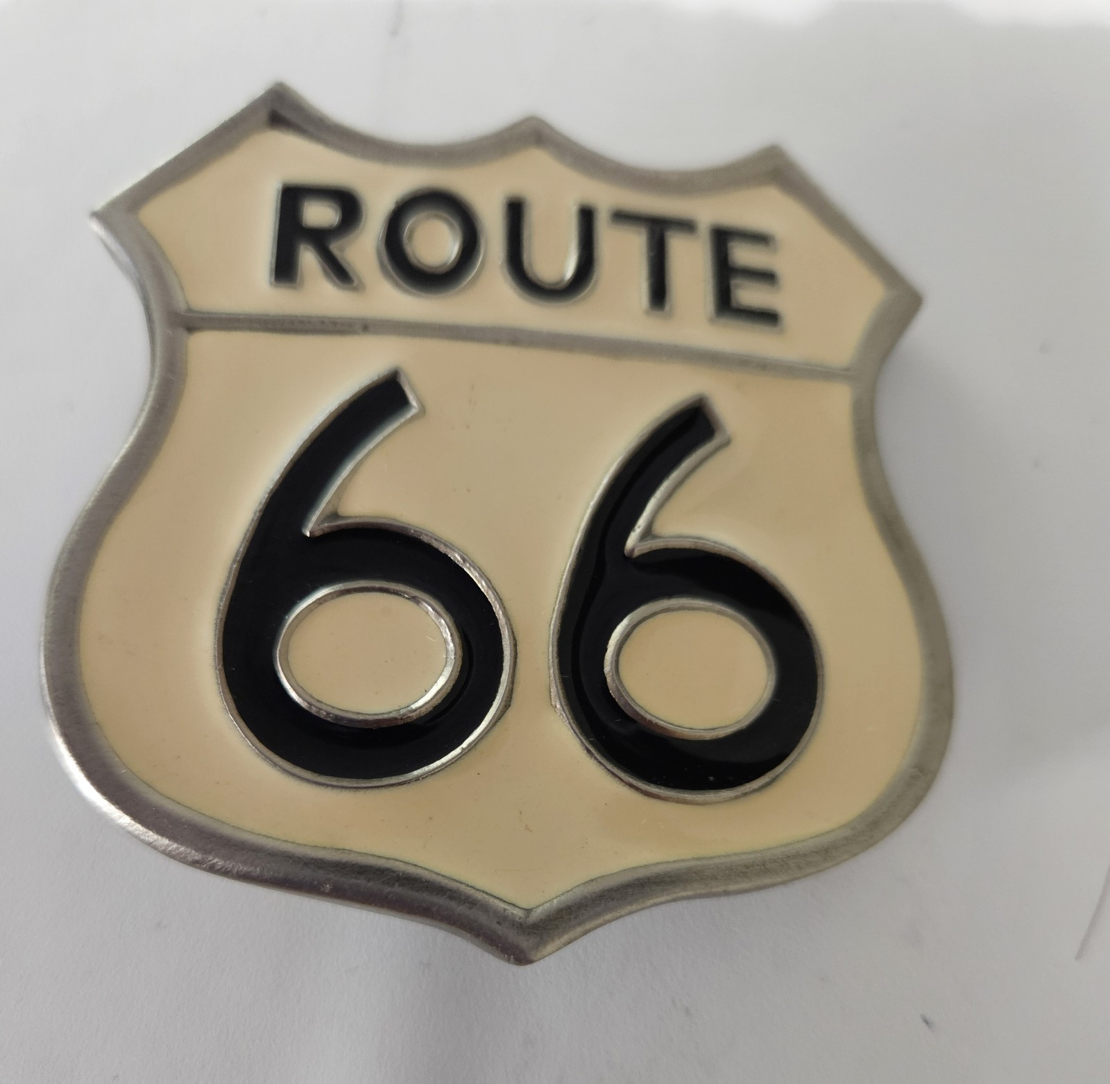 Vintage 1980s Route 66 Belt Buckle – Made In USA – Nice Condition