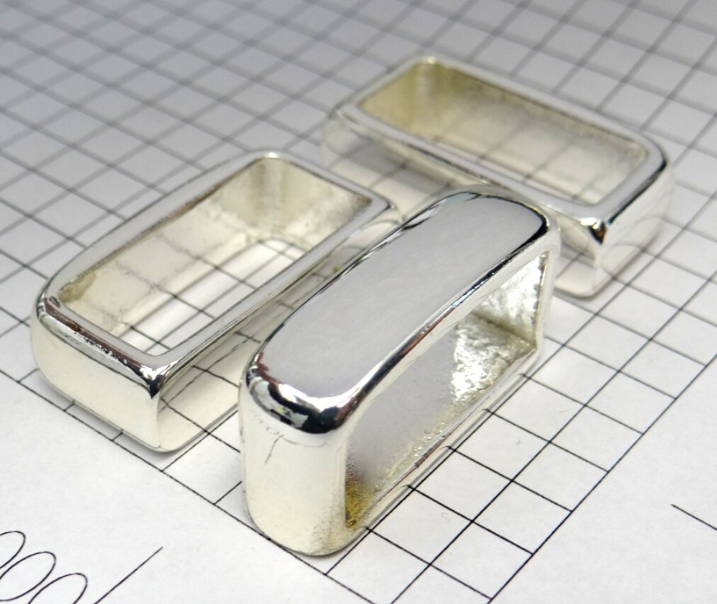 Solid Brass Belt Buckle Loop – Silver Colored Finish – New – Fits 1.1875&Prime;w Belt