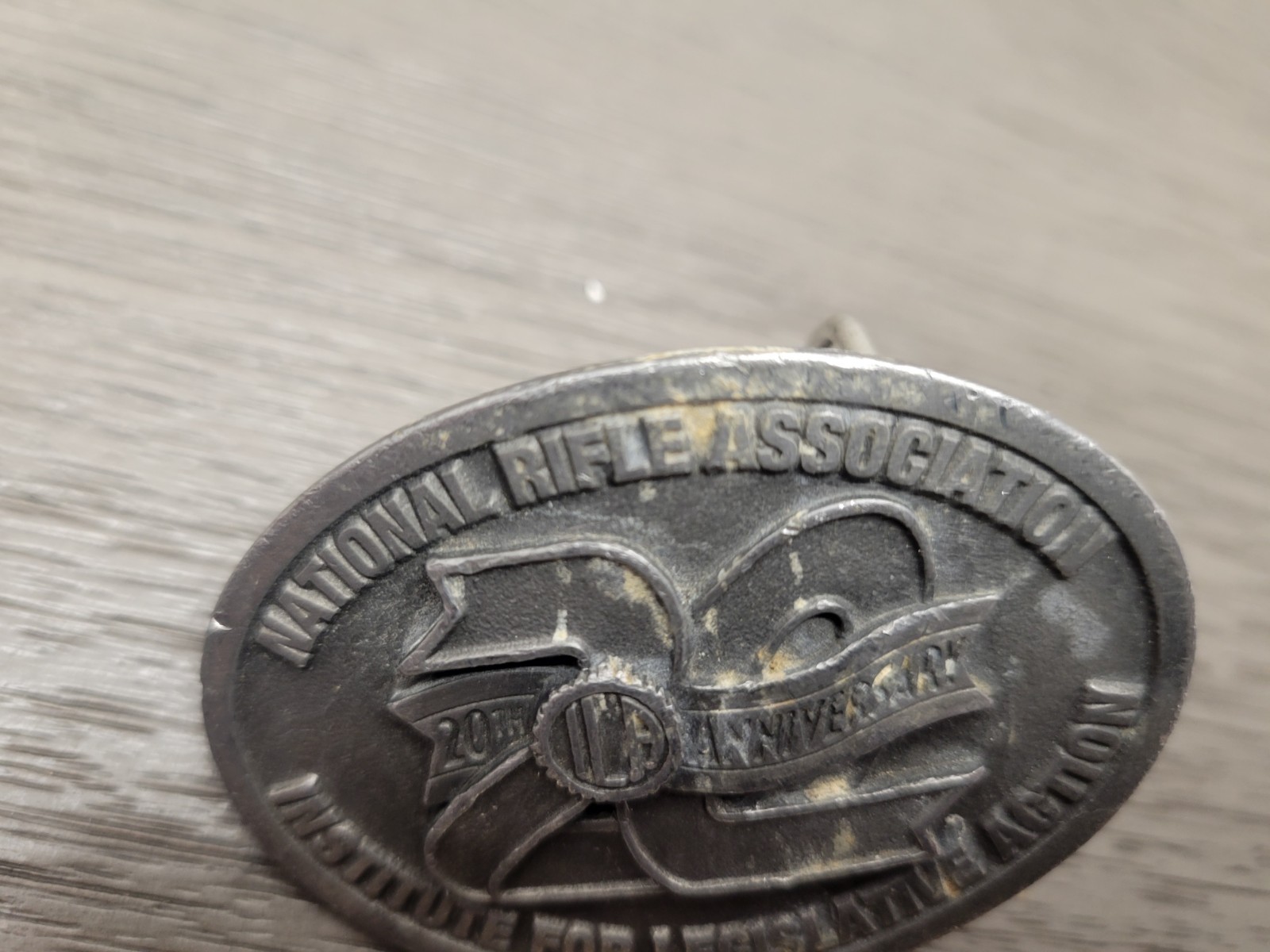 NRA BELT BUCKLE 20th ANNIVERSARY NATIONAL RIFLE ASSOCIATION INSTITUTE FOR ACTION