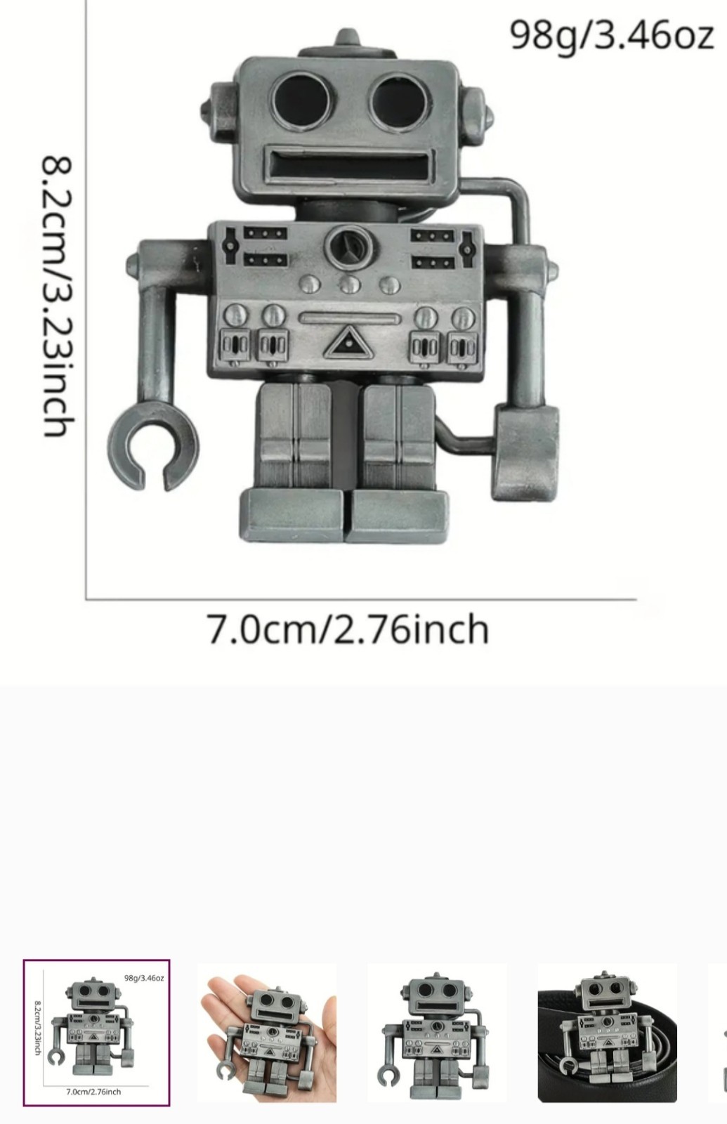 RETRO ROBOT robotic 80s 90s Metal Figural Belt Buckle novelty Buckle