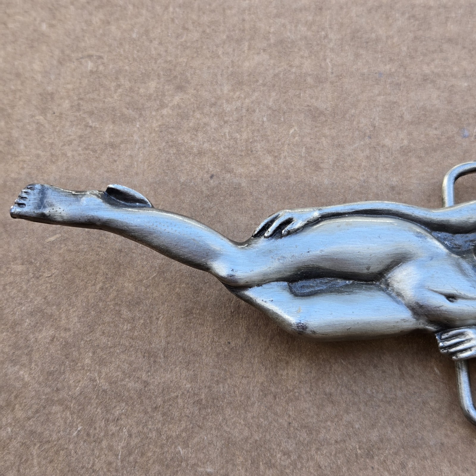 Belt Buckle Female Nude Metal Capt Hawks Sky Patrol & Novelty USA 1979 Vintage