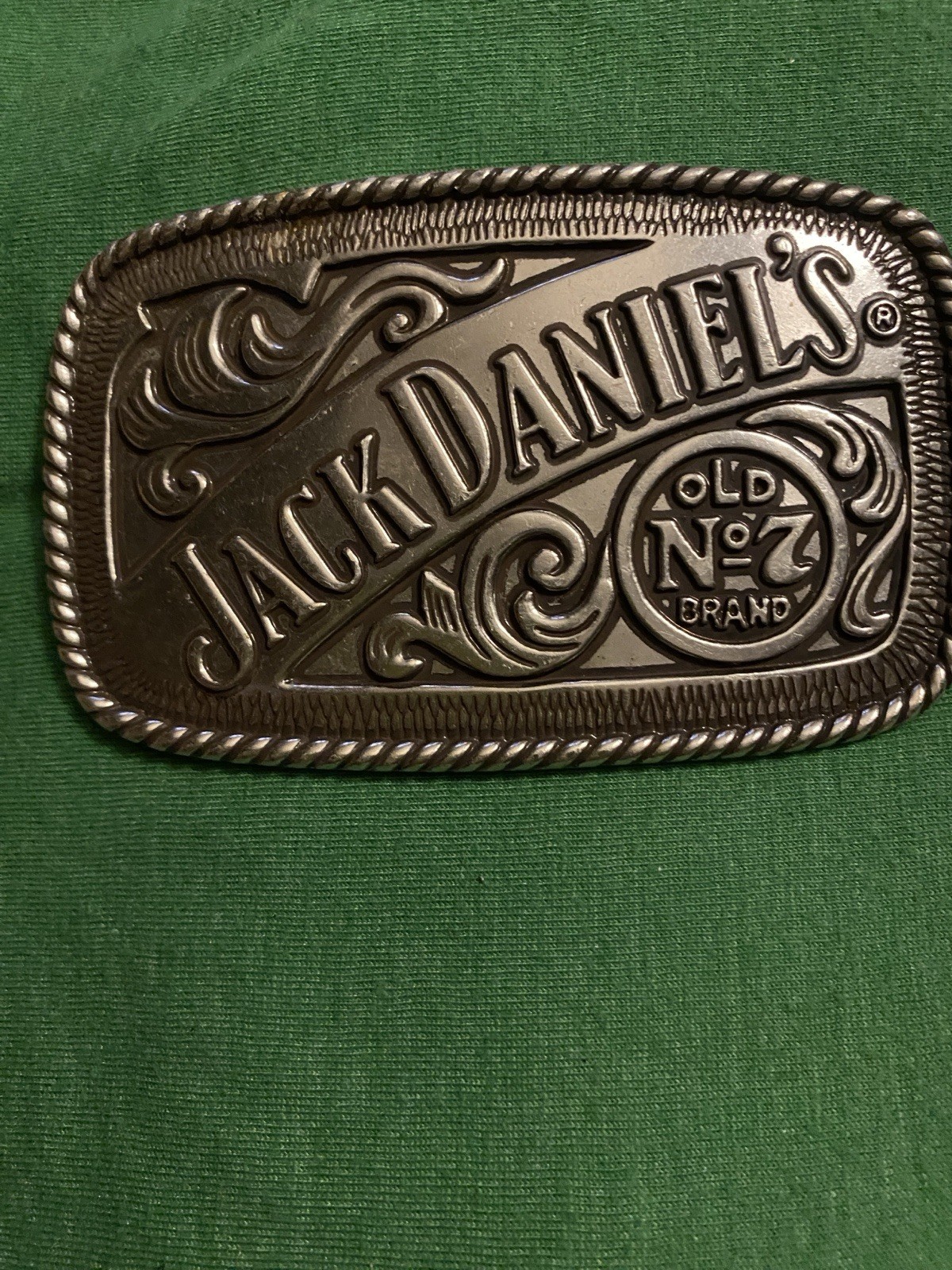 Jack Daniels Silver Tone Old No.7 Whiskey Western Cowboy Belt Buckle Metal 5007