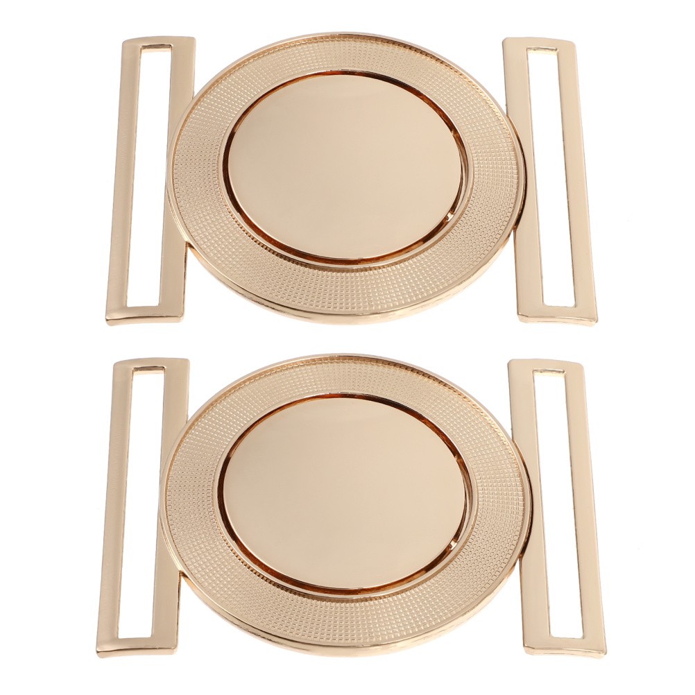 2 Pcs Metal Decorative Buttons Waist Buckle Belt Accessory Women&rsquo;s Boy Buckles