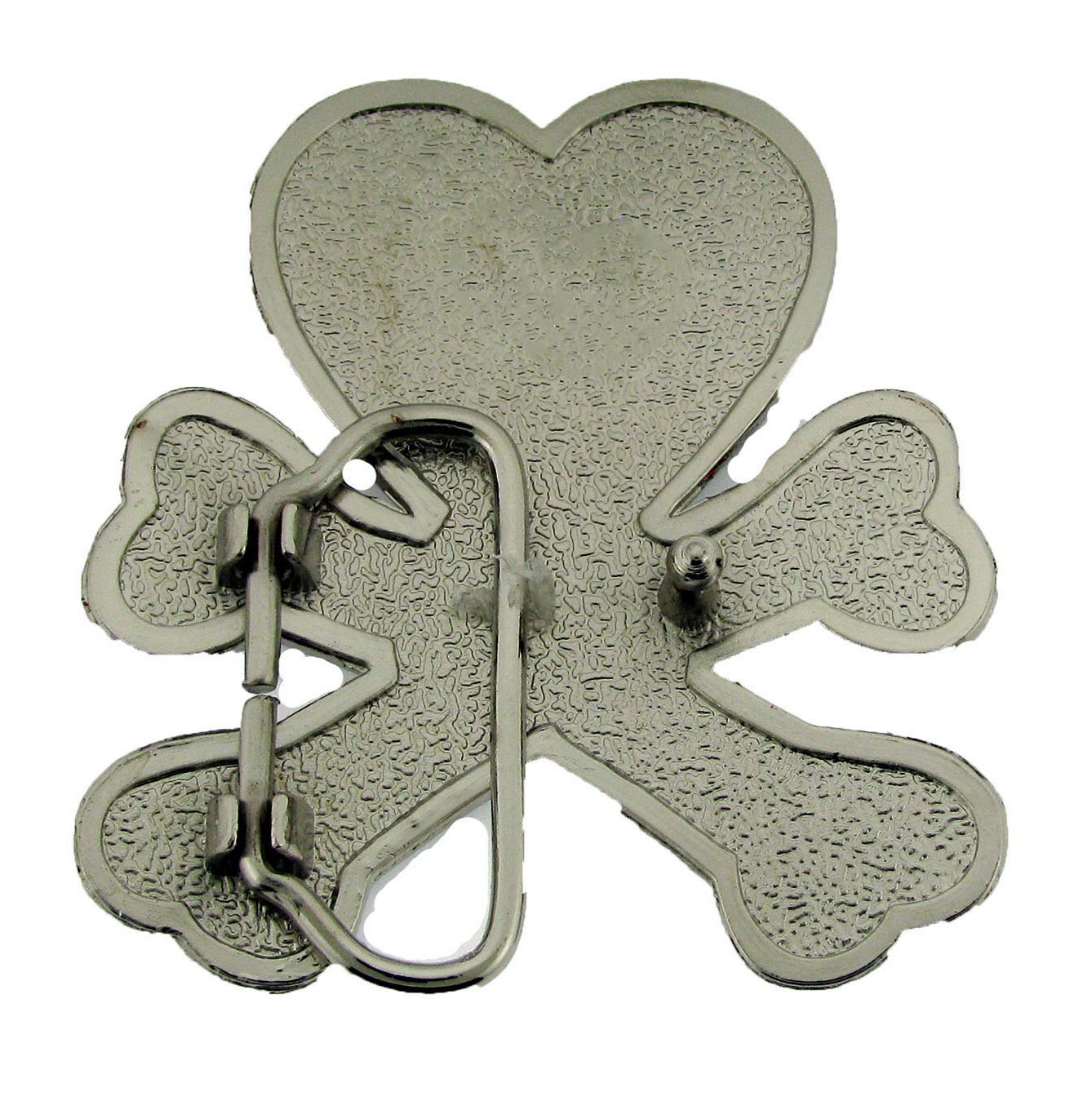 Heart Crossed Bones Belt Buckle Tattoo Gothic Silver Chrome Men Women Fashion