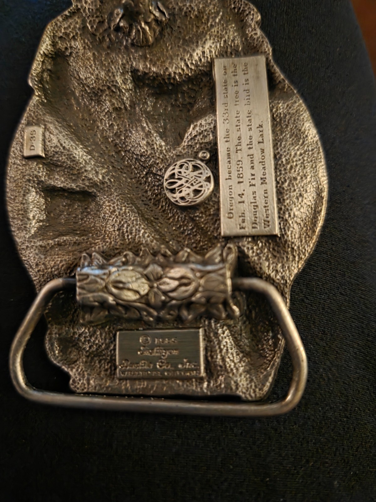 1985 Solid Brass 3-D Oregon Elk Belt Buckle #D-35 Siskiyou Buckle Co. Inc. OR