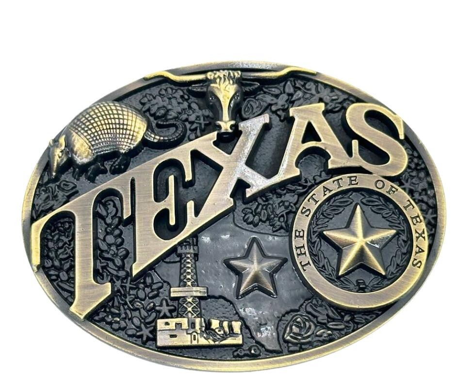 Vintage Look Texas State Belt Buckle – Lone Star Design