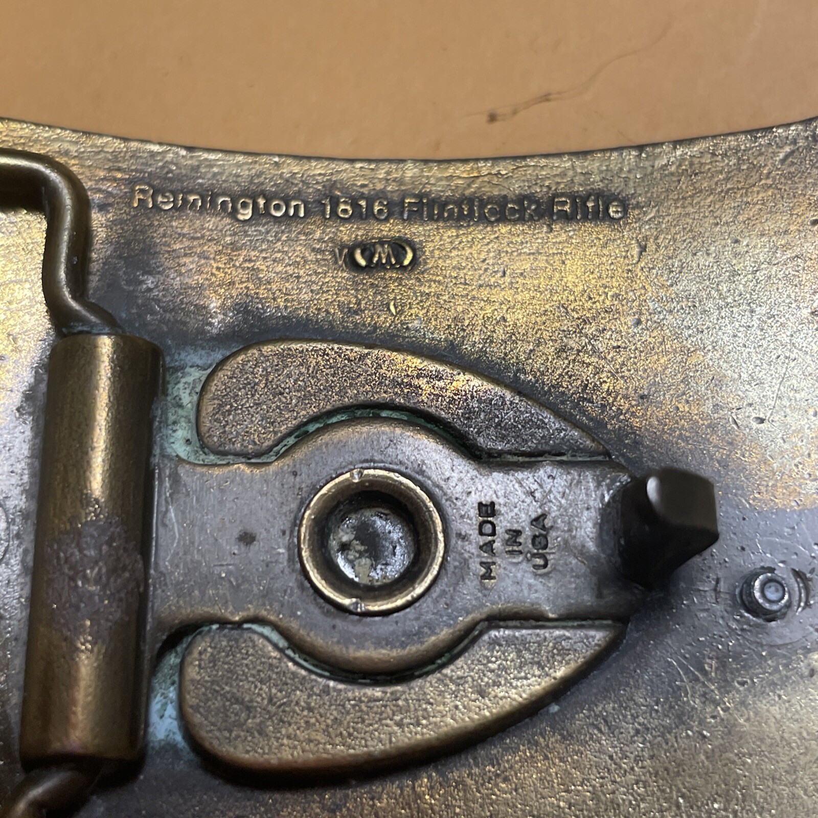 Vintage Remington 1816 Flintlock Rifle belt Buckle 1976 USA Made