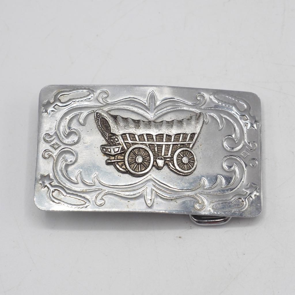 Belt Buckle Western Theme Covered Wagon Conestoga