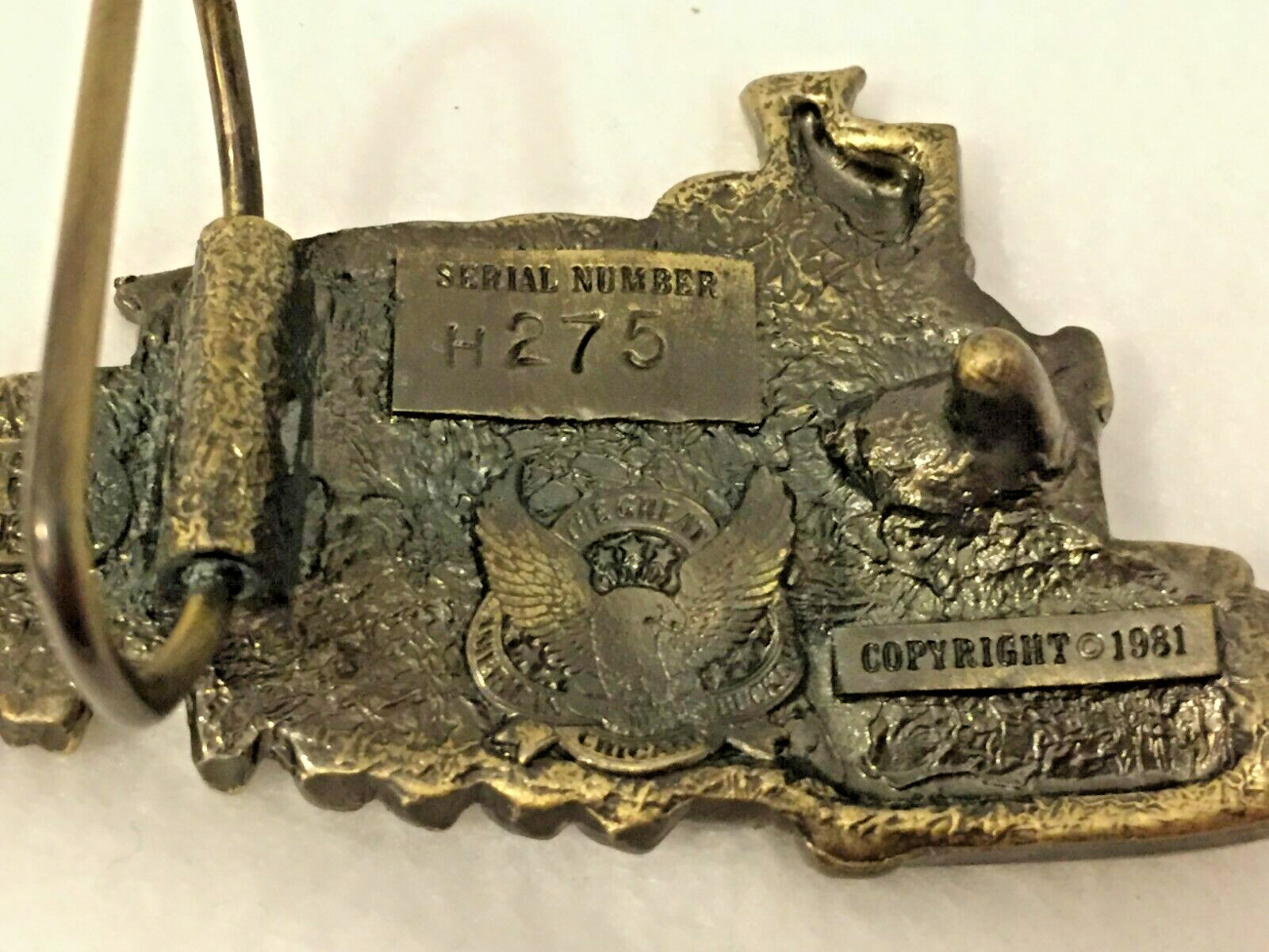 Train Belt Buckle The Great American Buckle Company Locomotive 1981 Vintage